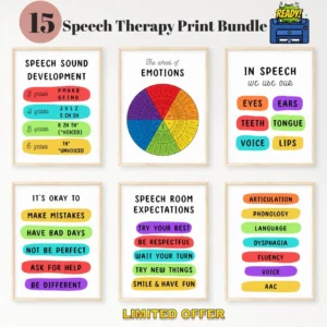 Speech Therapy Room Decor • Speech Therapy Poster Rainbow color • SLP Gift • Speech Language Pathologist Wall Art • Counseling Office