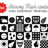 150 High Contrast Sensory Flash Cards | Baby Visual Stimulation | Black & White Printable | Montessori Newborn Cards | PDF Download