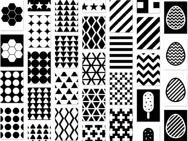 150 High Contrast Sensory Flash Cards | Baby Visual Stimulation | Black & White Printable | Montessori Newborn Cards | PDF Download